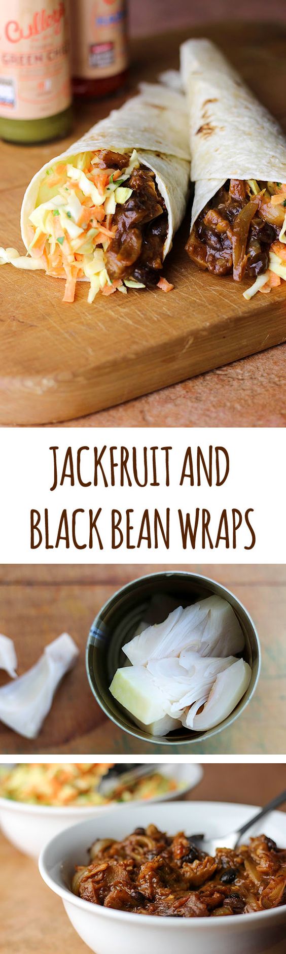 Jackfruit and black bean wraps