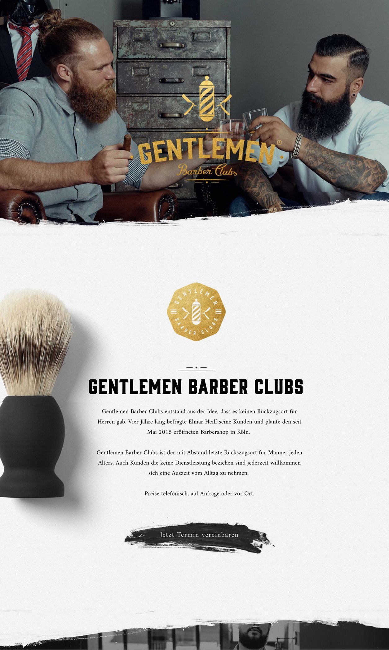 Clean Web Design Inspiration - Gentlemen Barber Clubs