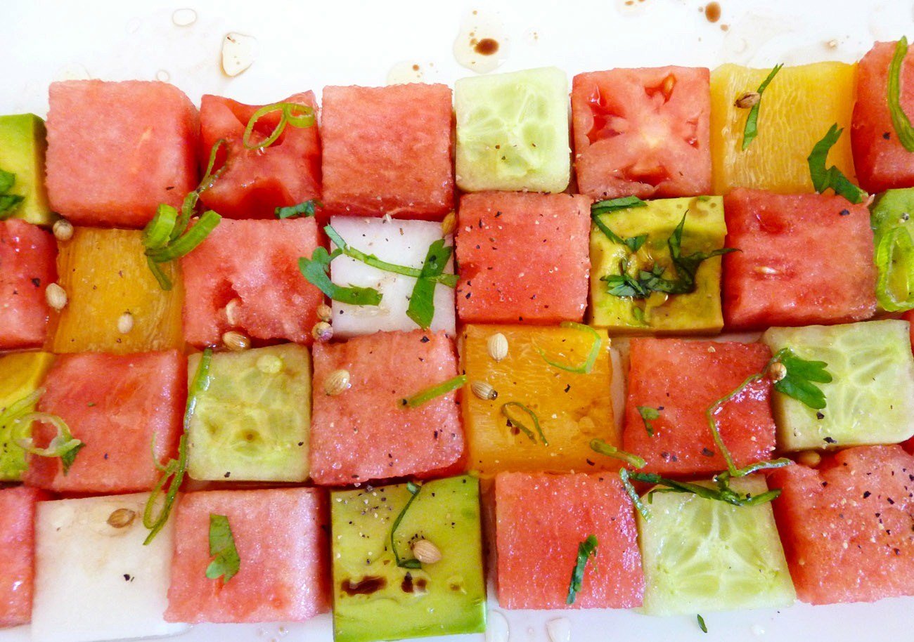 atelierchristine-summer-mosaic-basque-spanish-salad-tomato-watermelon-avocado-cucumber-herbs-balsamic-vinegar-tapas-pintxos-gerald-hirigoyen-01