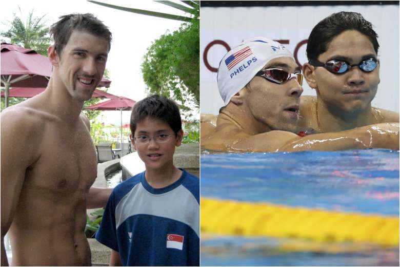Joseph Schooling and Michael Phelps