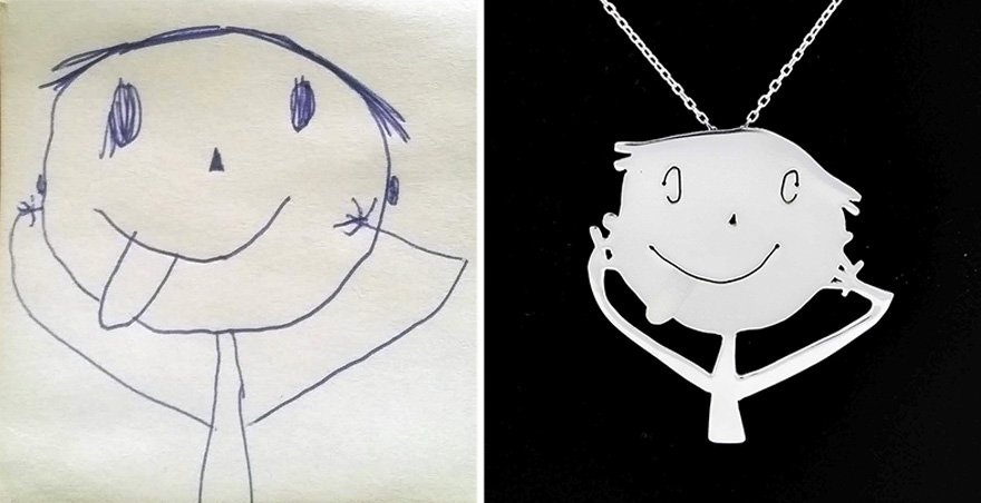 Bunch of Children’s Drawings Are Turned Into Jewelry, and Results Are Amazing