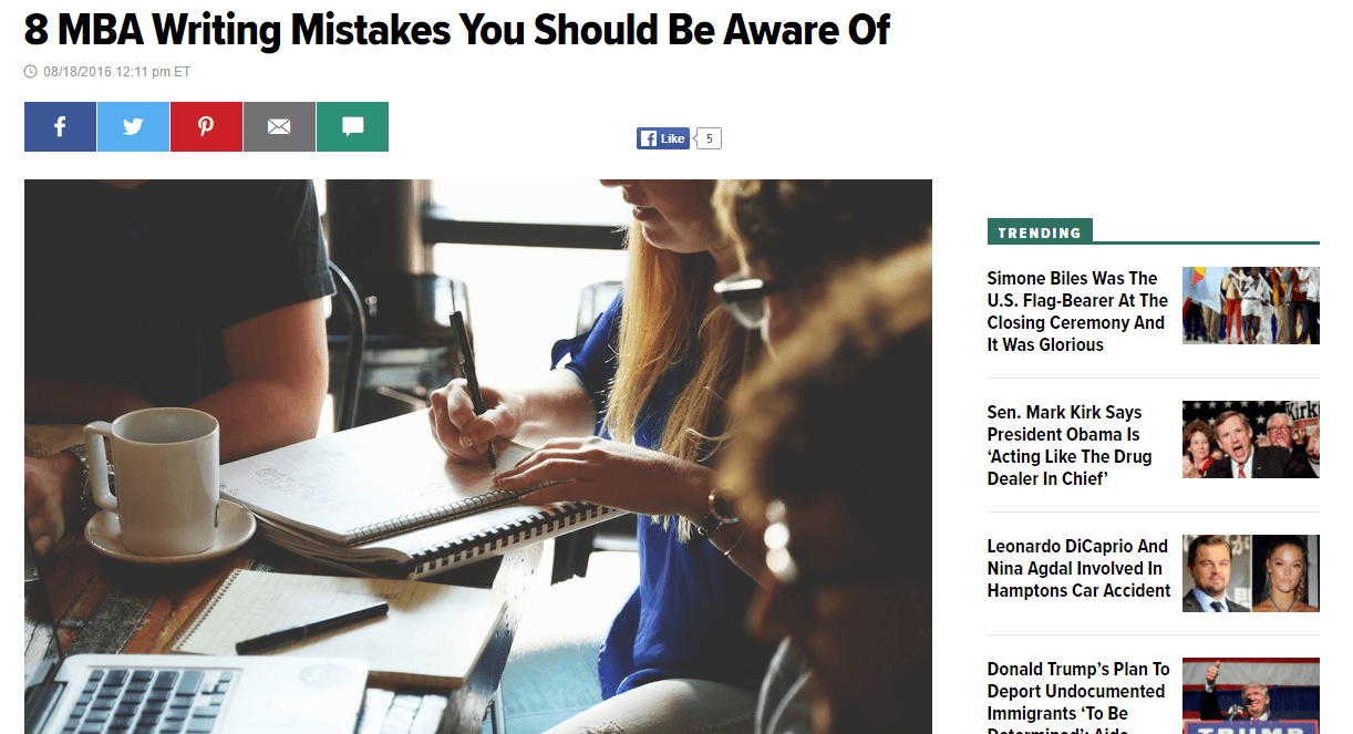 HuffingtonPost_8 MBA Essay Writing Mistakes