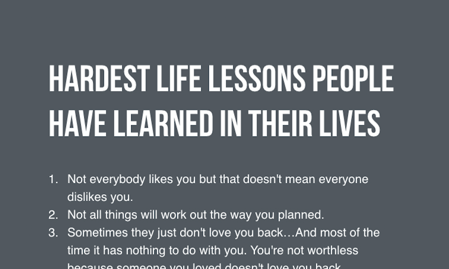 If You’ve Learned These Already, You’ve Matured Through Hardship