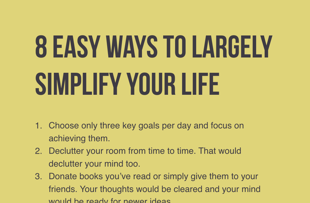 If You Want A More Fruitful Life, First You Need To Simplify It