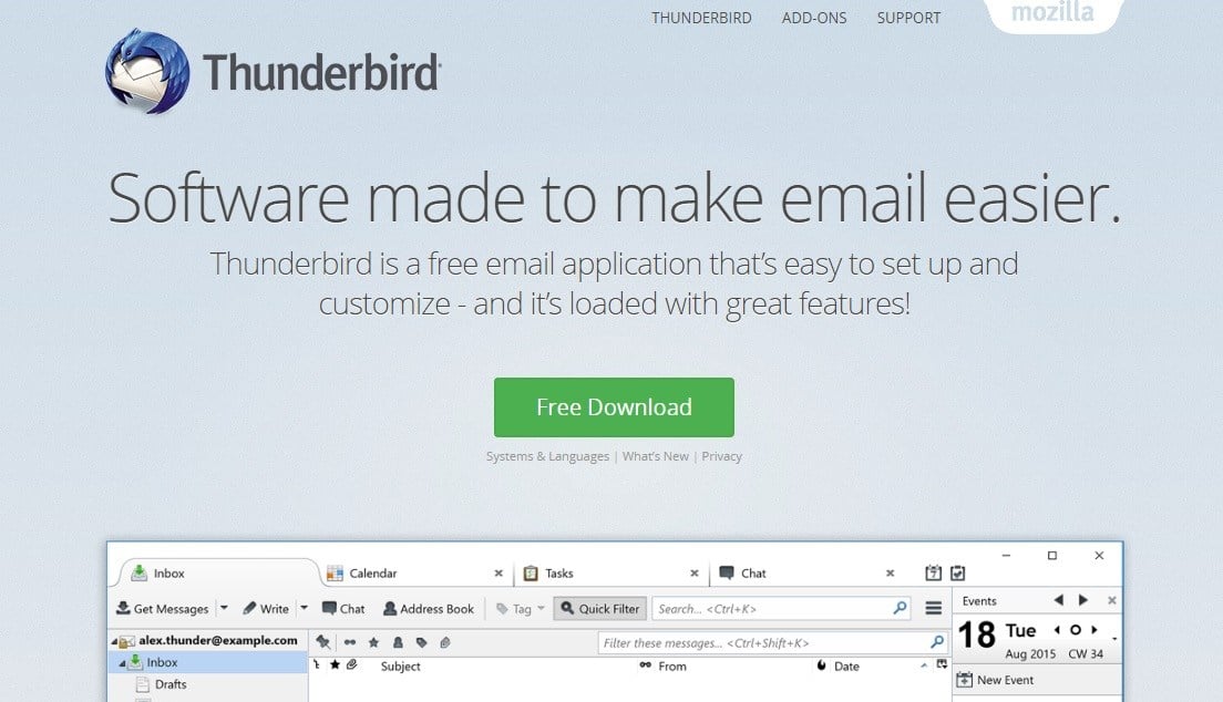 Thunderbird free email client