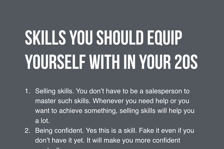 5 Important Skills To Equip Yourself Before Turning 30