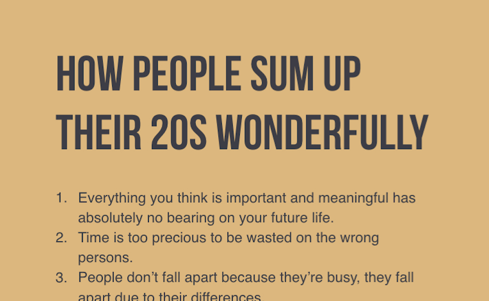 Someone Asks People To Sum Up Their 20s, And The Answers Are So True…