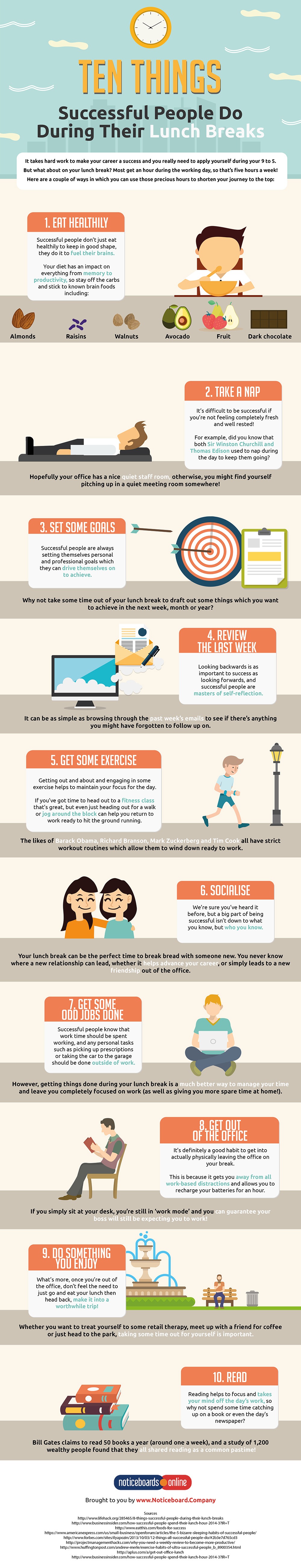 10 Things Successful People Do During Their Lunch Break [Infographic]