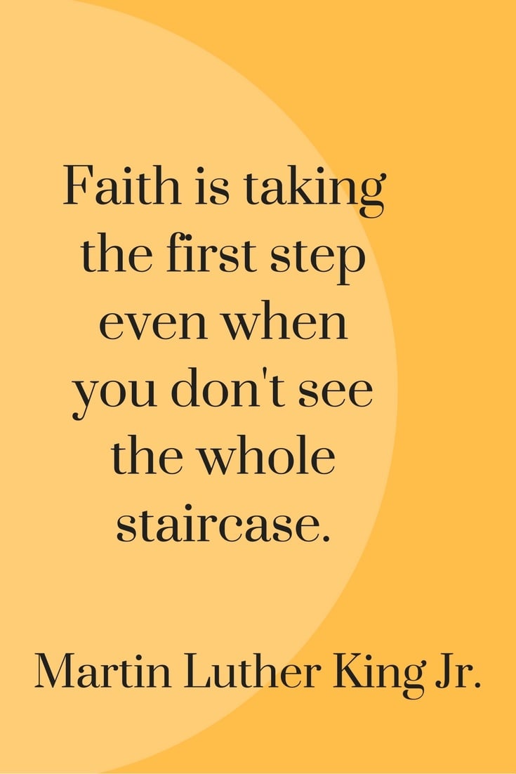 Faith is removing the first step regardless if you do not tell the full stairs.