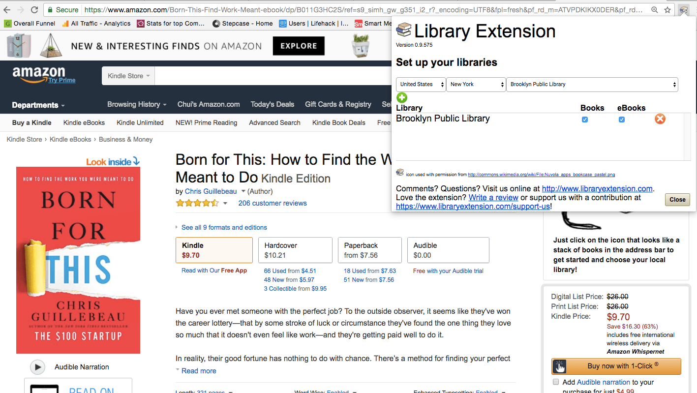 Library Extension: Chrome Extension That Gets You The Book You Want On Amazon For Free