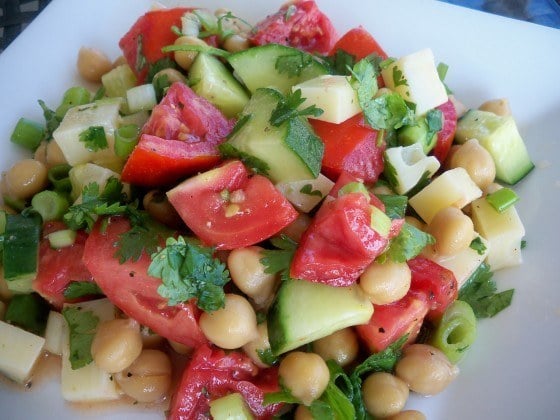Tomato Chickpea Salad - Healthy Dinner Recipe