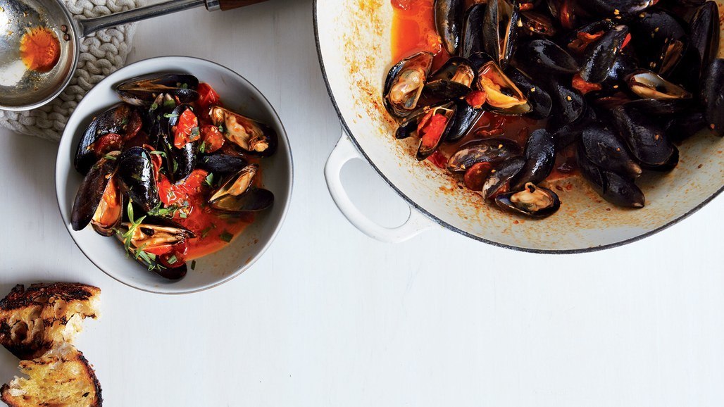 Steamed Mussels With Tomato and Chorizo Broth - Dinner recipe for tonight