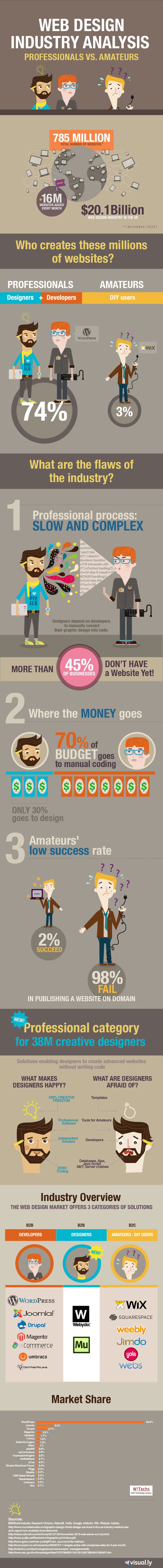 Infographic: Professional web designers vs. amateur users