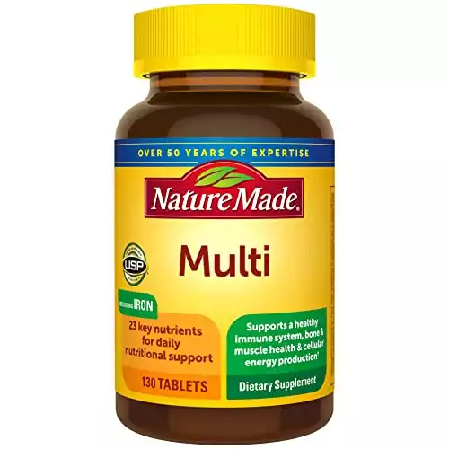 Nature Made Multivitamin Tablets with Iron, Multivitamin for Women and Men for Daily Nutritional Support