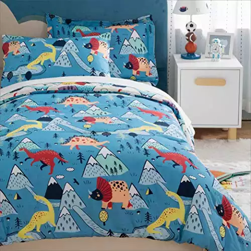 Dinosaur Bedding, Soft Comforter and Sheets Set (Twin)