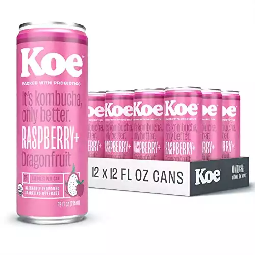 Koe Organic Kombucha Cans, Raspberry Dragonfruit