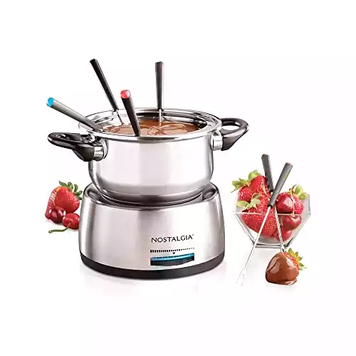 Nostalgia 6-Cup Electric Fondue Pot Set for Cheese & Chocolate